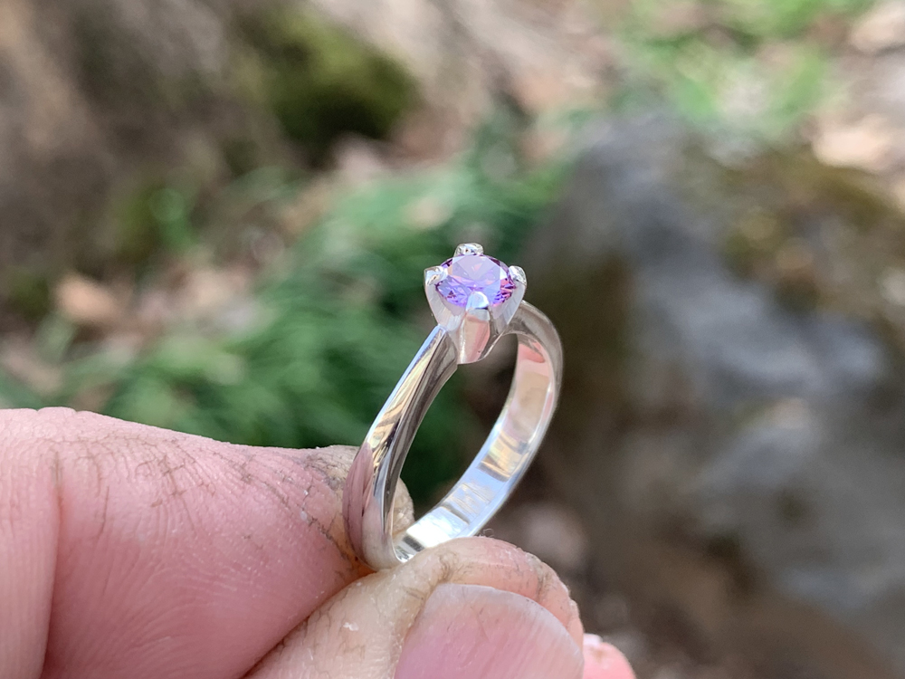 Amethyst and Silver Ring