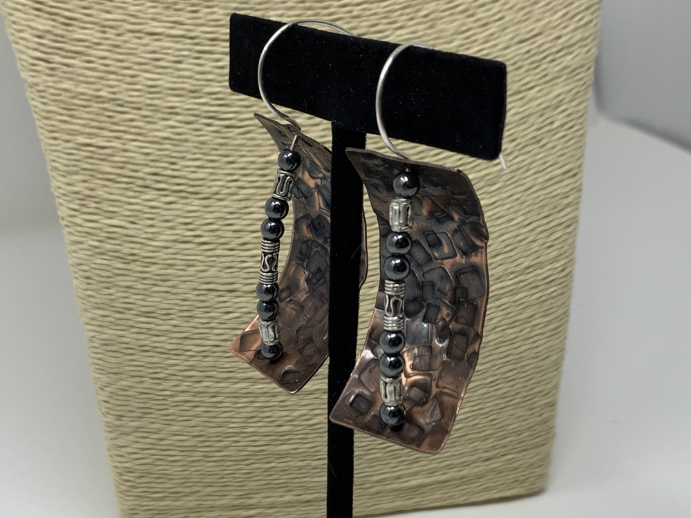 Copper and Silver Earrings