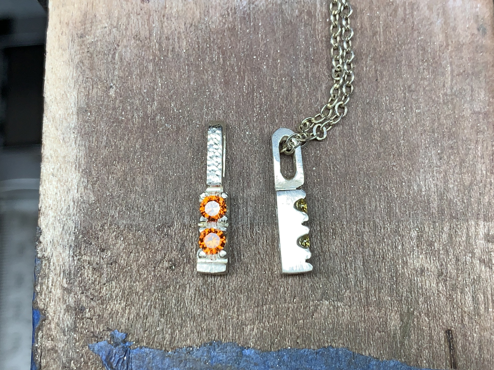 2 Stone Integrated Bail Pendant